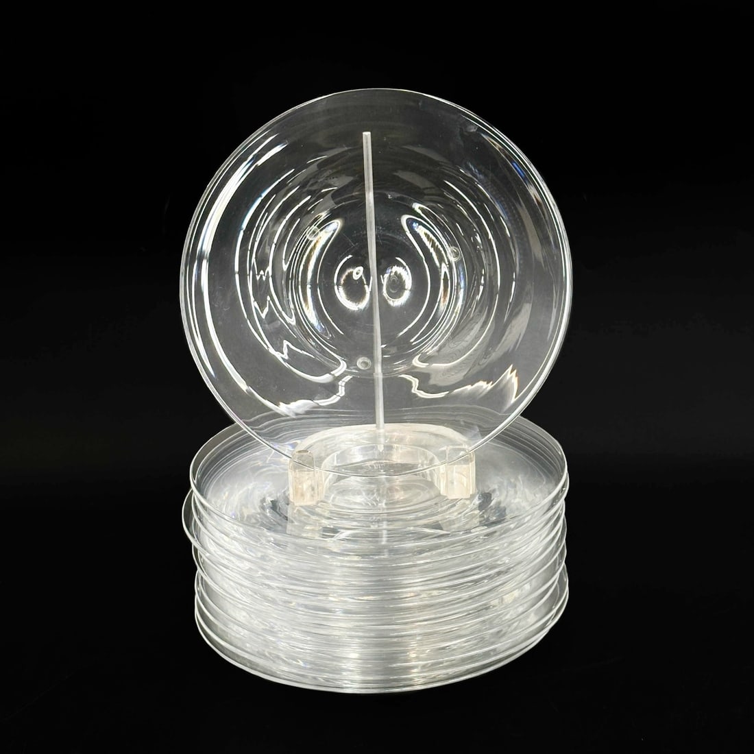 12 Steuben Clear Glass 8.6 inch Dessert Plates Signed S (1 of 6)