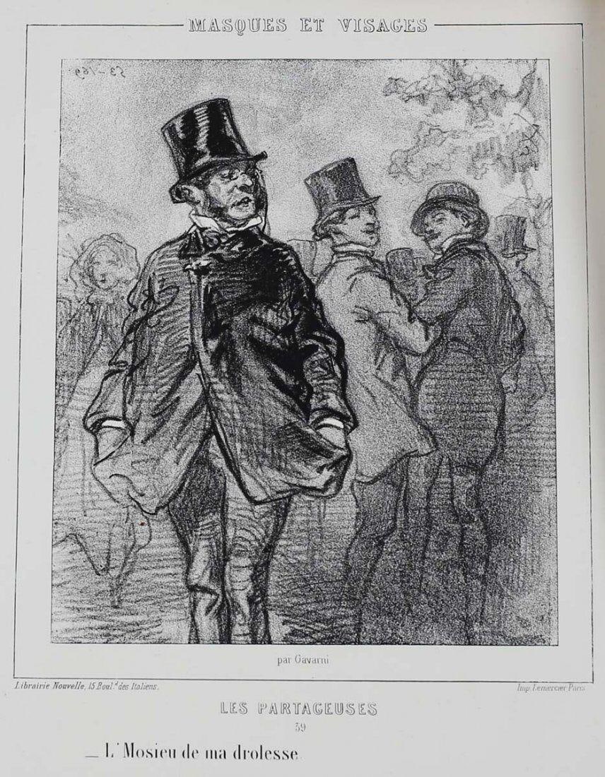 Paul Gavarni French 1804 - 1866 Lithograph Les Partageuses 59 (1 of 3)
