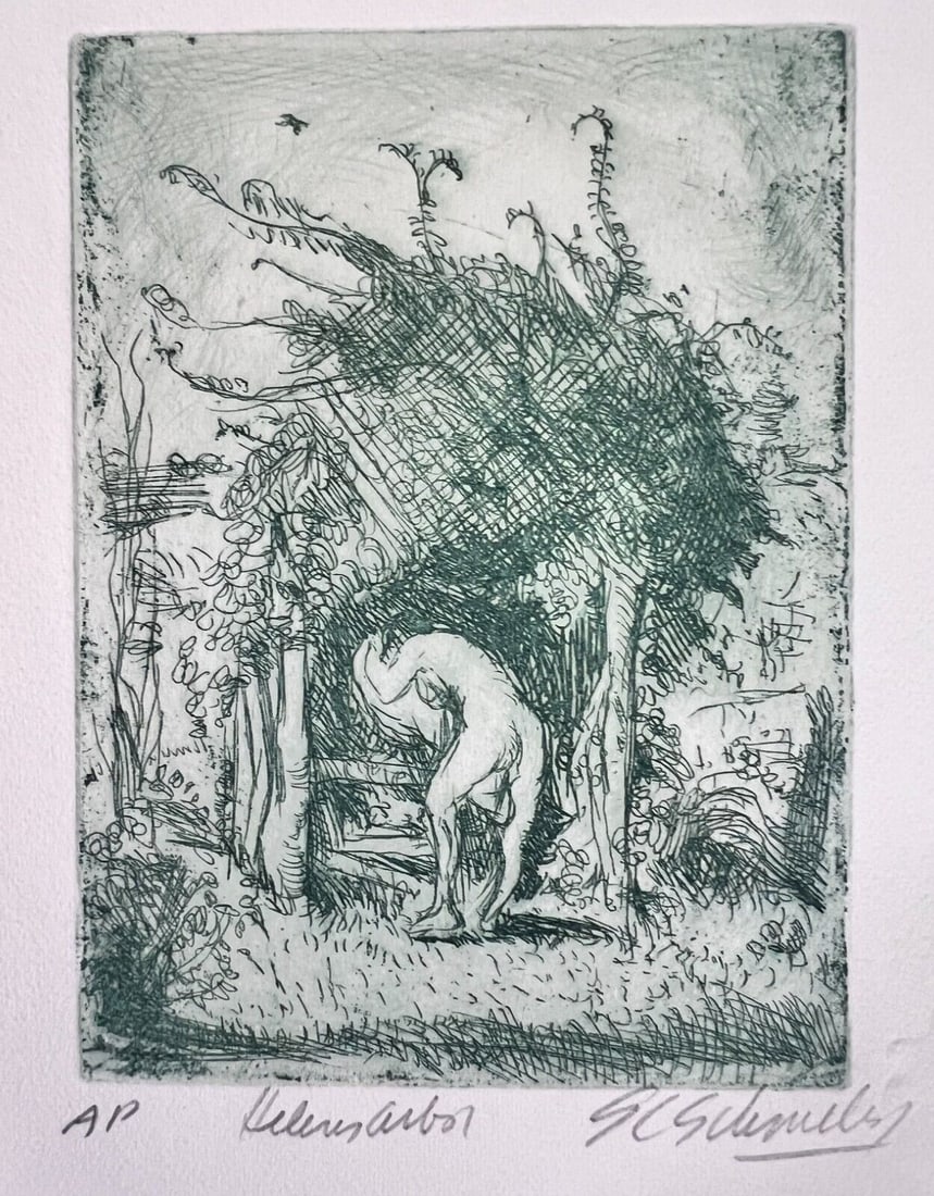 Sheldon C. Schoneberg Print Etching Helens Arbor Signed Artist's Proof (1 of 3)