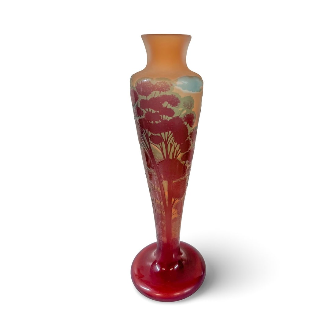 Vintage Tip Galle art glass Vase landscape and waterfowl (1 of 7)