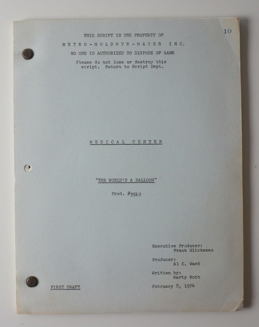 TV Script Screenplay Martin Marty Roth Medical Center The World's Balloon 1974 (1 of 4)