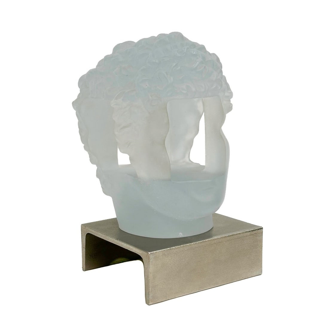 Daum Pate de Verre Glass Sculpture by Sosno Head Tete aux Quatre Vent Ltd Ed/125 (1 of 16)
