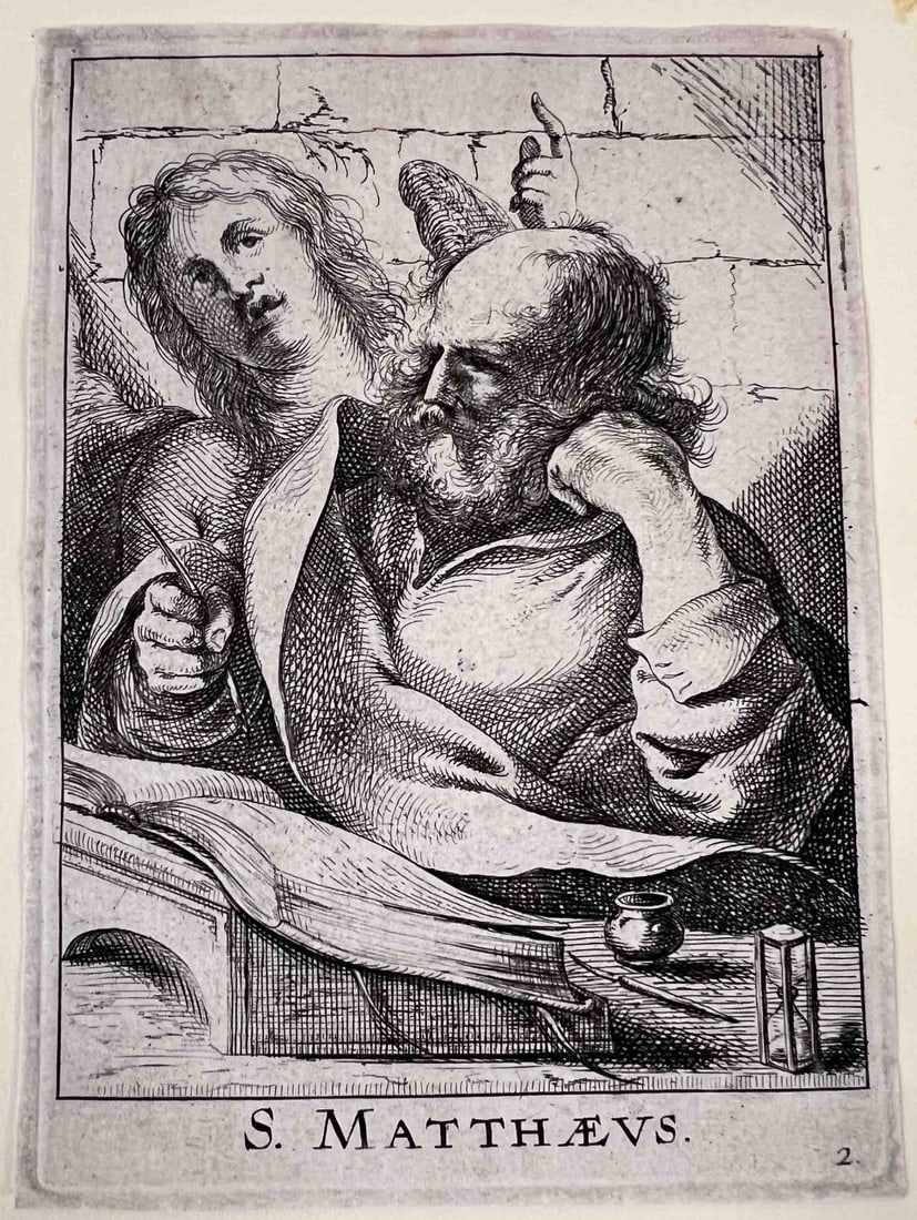 Jan Lievens Etching St. Mattheaus Matthew 17th century (1 of 5)