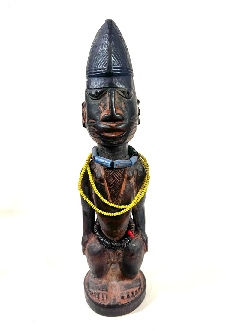 African Hand Carved Wood Ibeji Twin Male Figure (1 of 5)
