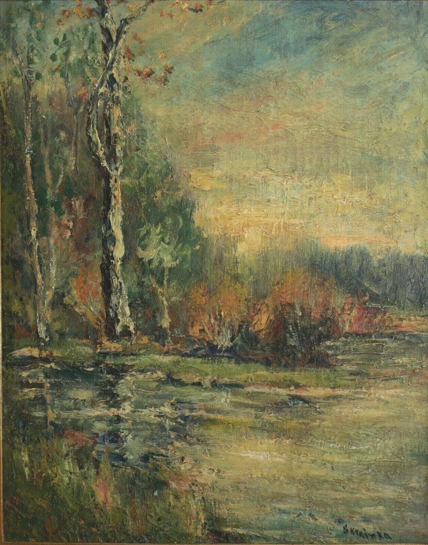 Blanche Scharff Skrainka American 1873-1958 Oil painting c1900 Landscape (1 of 5)
