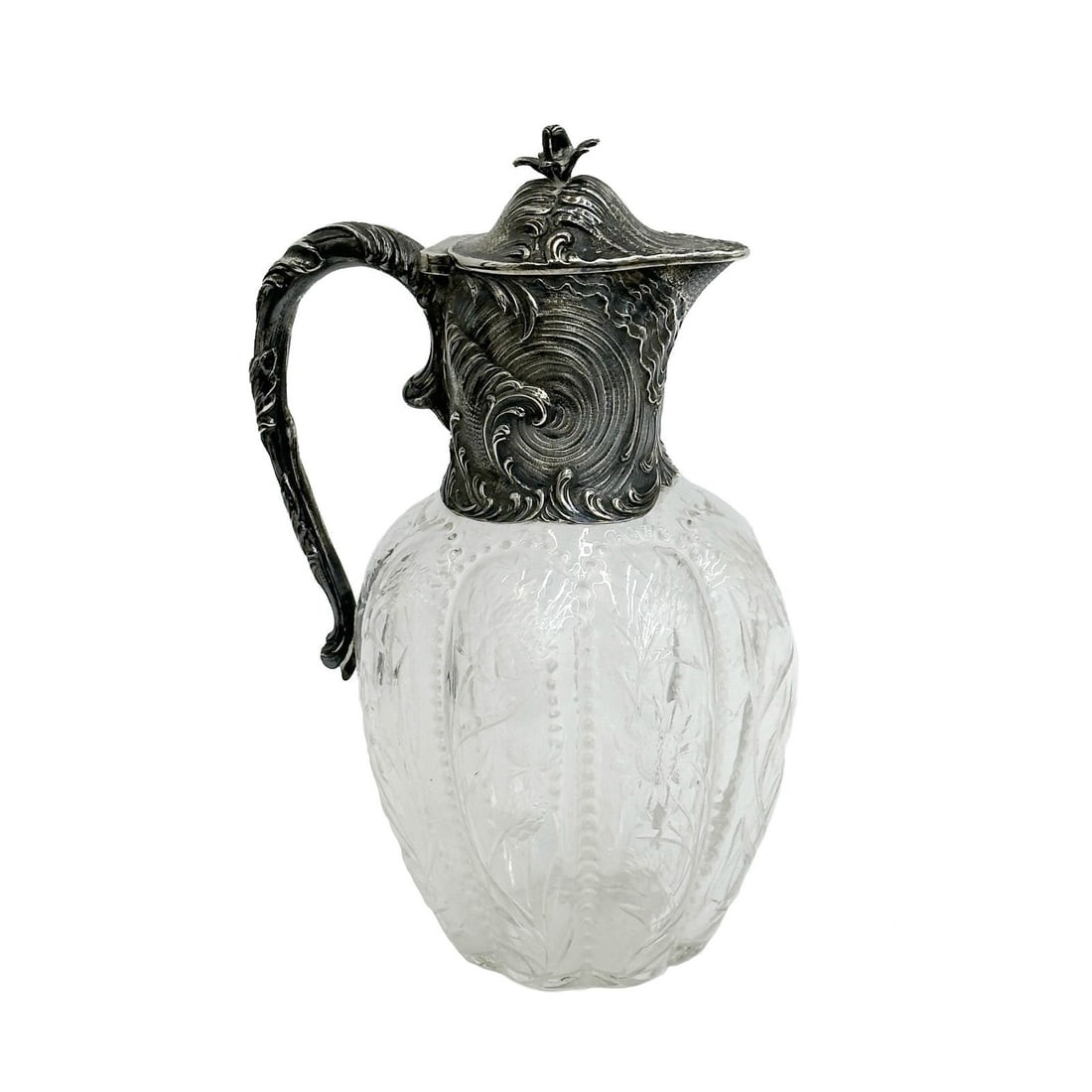 Storck & Sinsheimer German Hanau Silver Mounted Glass Jug circa 1900 (1 of 9)