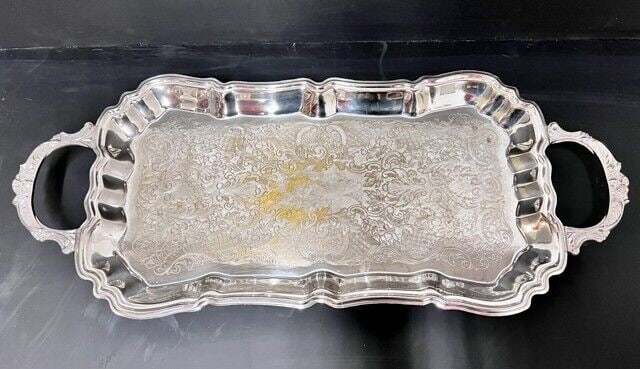 Large Leonard Silverplate Footed Serving Tray dual handles 26 inches (1 of 7)