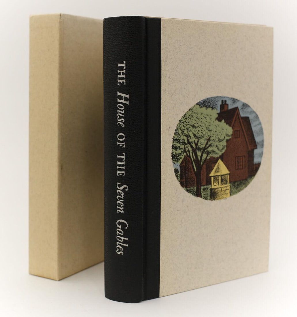 Nathaniel Hawthorne The House of the Seven Gables Heritage Press, 1935 1st Ed: Hawthorne, Nathaniel 'The House of the Seven Gables.' The Heritage Press, New York, 1935. 1st Edition Hardback Tan cloth boards, leather spine. Silver Lettering, color illustration. Stained edges. Wit