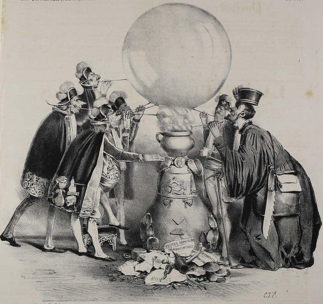 Charles Joseph Travies Swiss 1804 – 1859 Lithograph La Caricature No. 408 (1 of 3)