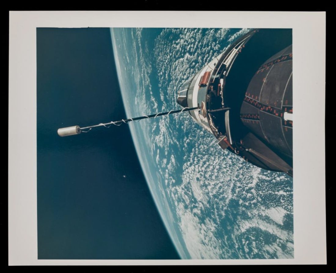 NASA Official Photograph Gemini XII Bernard Hohmann Personal Collection: NASA S-66-62880, Gemini XII. Purple text description on verso. From the estate of Bernard "Ben" Hohmann, WWII Luftwaffe German test pilot and jet engine designer, Operation Paperclip, decades long Air
