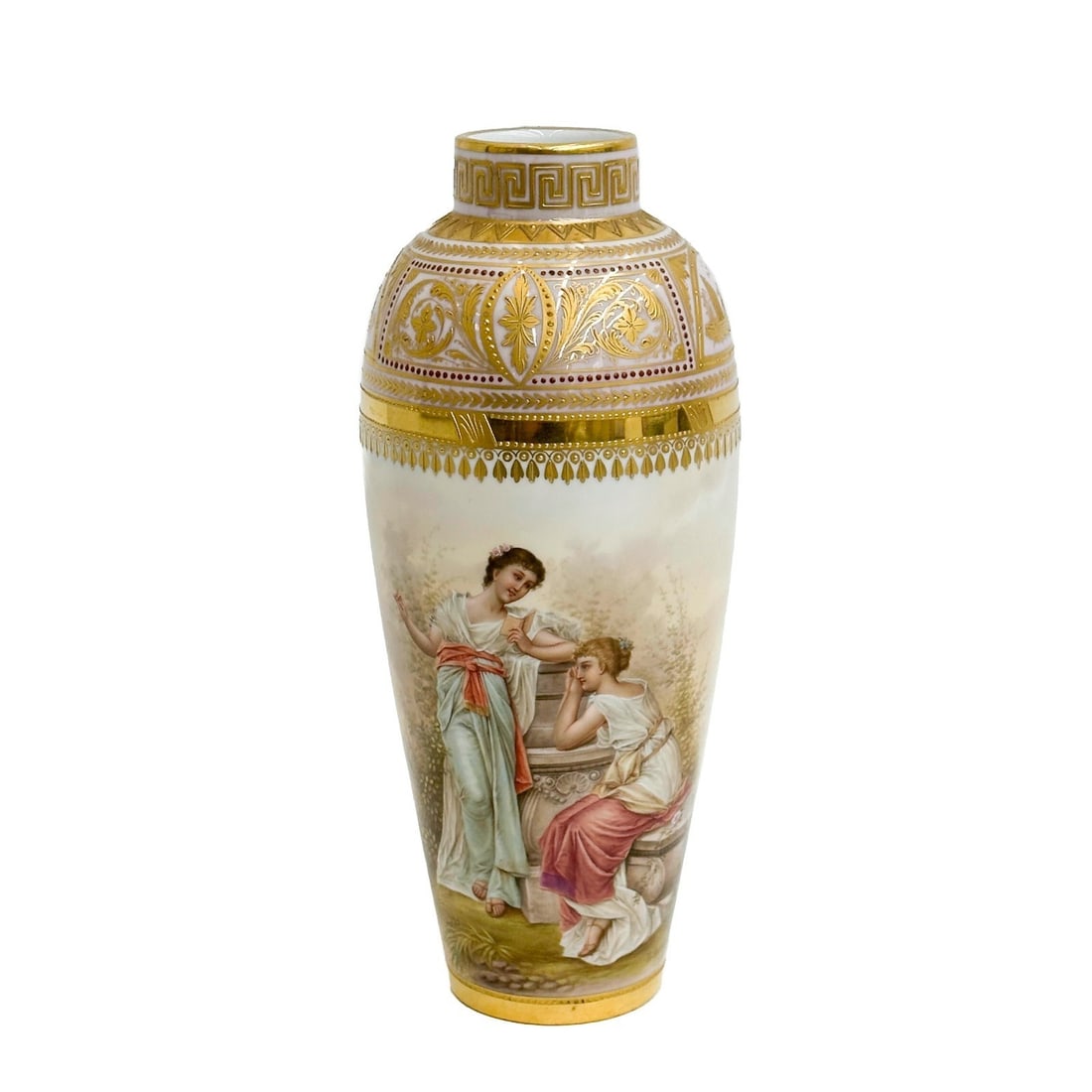 Royal Vienna Austria Hand Painted Porcelain Vase Signed Tschiedel 24562: Royal Vienna Austria Hand Painted Porcelain Vase. Hand painted scenes with figures to the body, signed Tschiedel to the lower edge. Underside with Vienna beehive mark, numbered 24562 Weight: Approx. 2