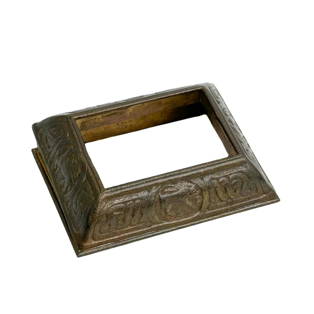 Tiffany Studios New York Bronze Desk Calendar Holder in Zodiac #929 (1 of 4)