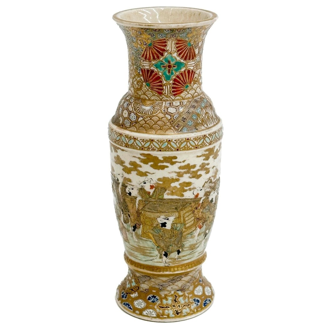 Kinkozan Japanese Satsuma Hand Painted Porcelain Vase Mice Meiji period: Kinkozan Japanese Satsuma Hand Painted Porcelain Vase, Meiji period. Hand painted scene with anthropomorphically modelled mice or rats in traditional Japanese garments, signed Kinkozan ??? to the side