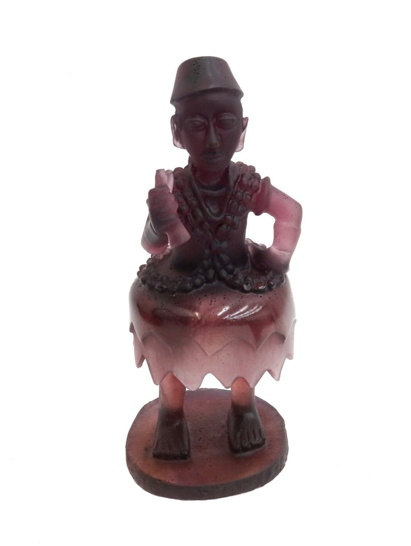 Daum France Pate de Verre Glass Sculpture Dieu de la Panthère by Tokoudagba Ltd: Daum France Pate de Verre Glass Sculpture "Dieu de la Panthère" (God of the Panther) by Cyprien Tokoudagba Ltd Ed of 500. The sculpture depicts an African God. Signed to underside and dated limited t