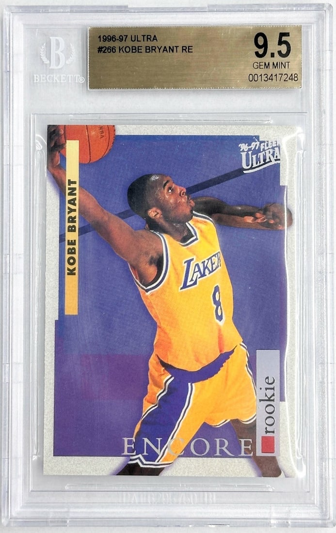 1996-97 Fleer Ultra Kobe Bryant Basketball Card Rookie Encore #266 Gem Mint 9.5 (1 of 10)