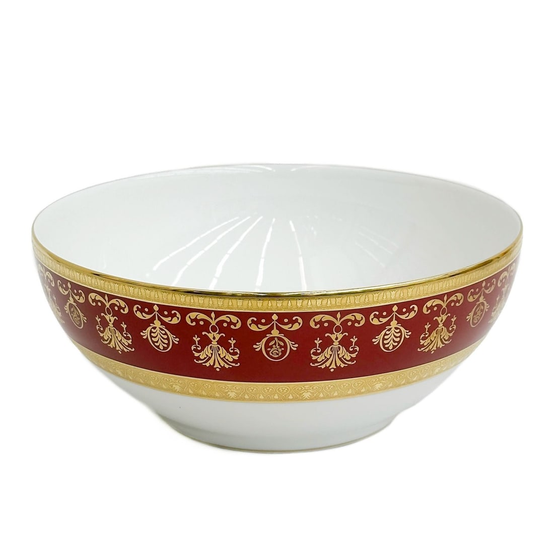 Raynaud Limoges France Gilt Porcelain Salad Bowl in Eugenie Rouge (1 of 8)