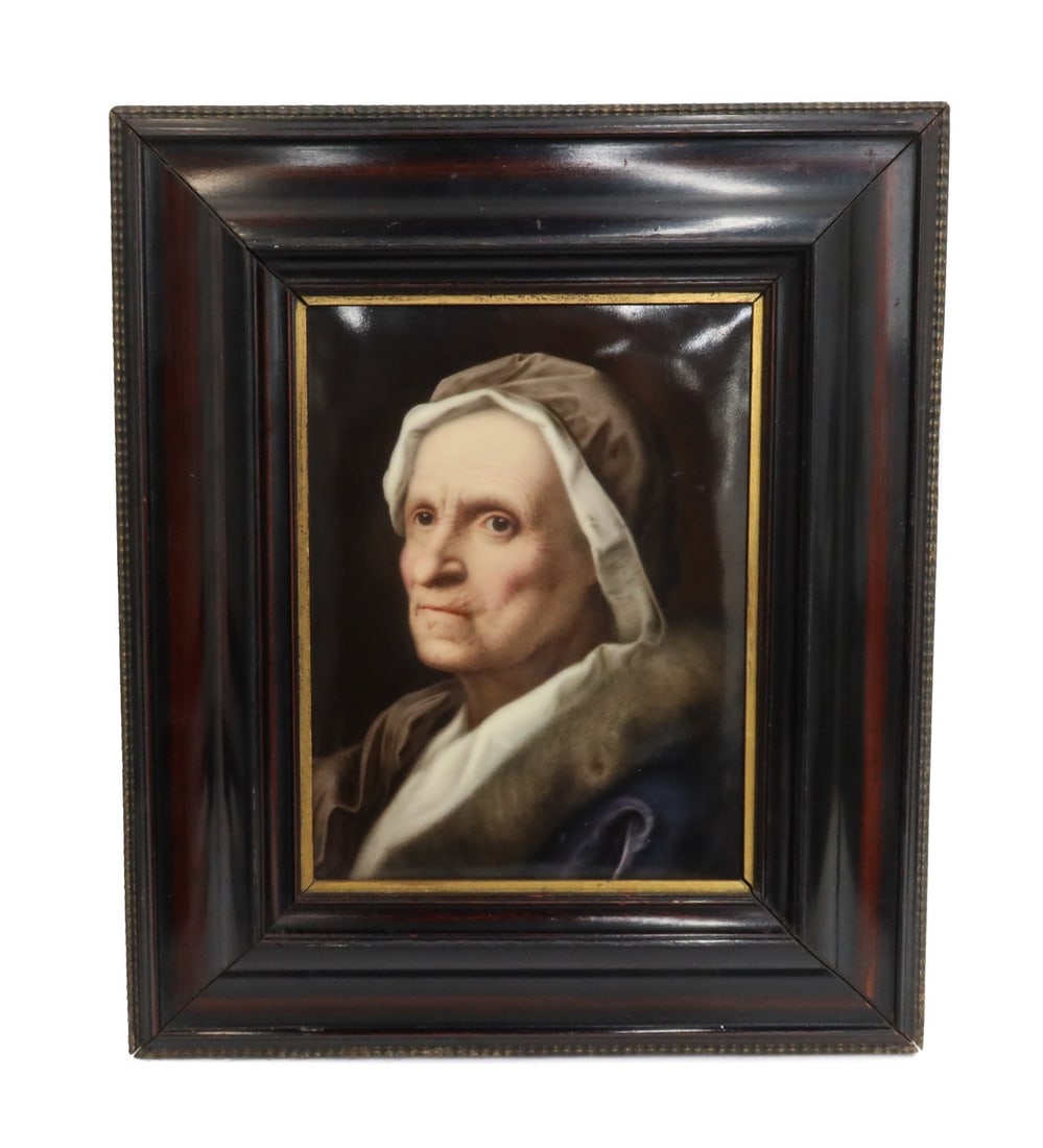 KPM Berlin Hand Painted Porcelain Plaque of an Old Lady 19th Century (1 of 10)