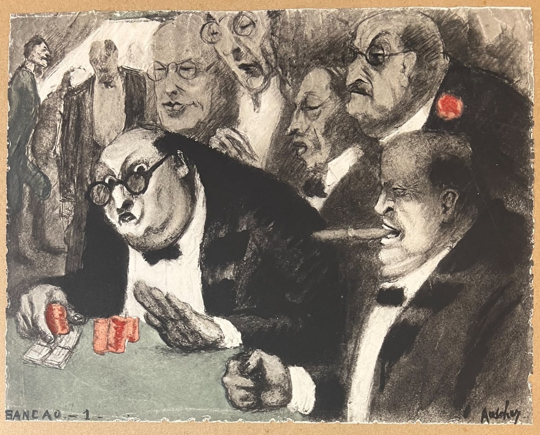 Jean Auscher Hand colored Lithograph Bancao - 1, 1926 (1 of 8)