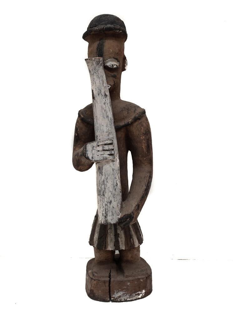 Large African Urhobo Shrine Figure Nigeria pre 1950. Carved Wood Standing (1 of 5)