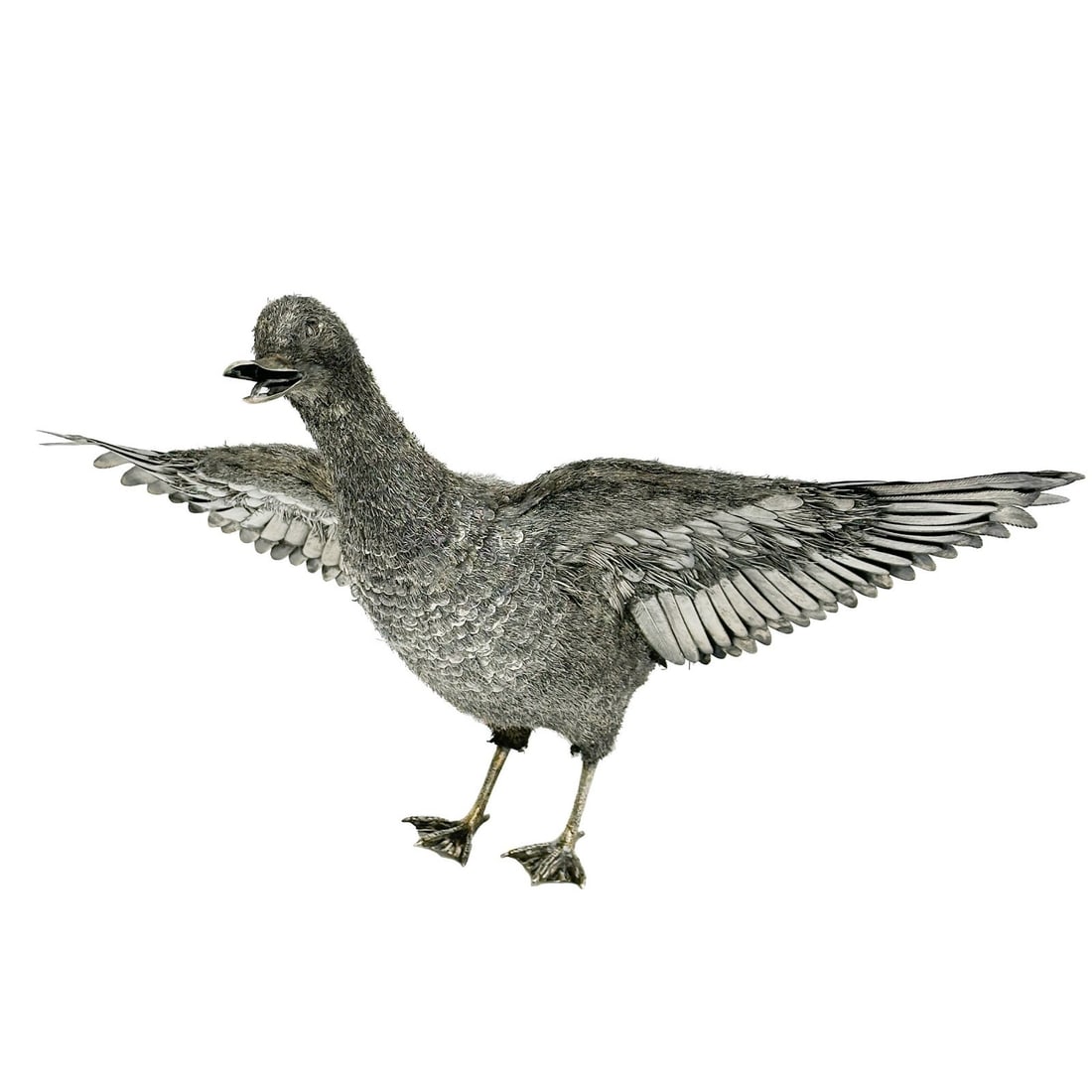 Fratelli Lisi e Figli Italian 925 Silver & Gilt Duck Sculpture Open Wing (1 of 8)