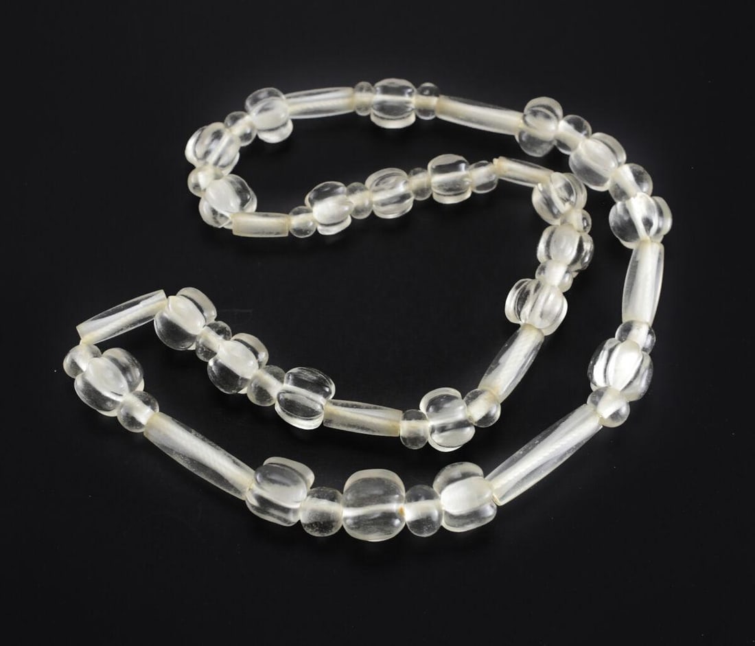 28" Rock Crystal Beaded Necklace various shapes and size beads Continuous c1930 (1 of 3)