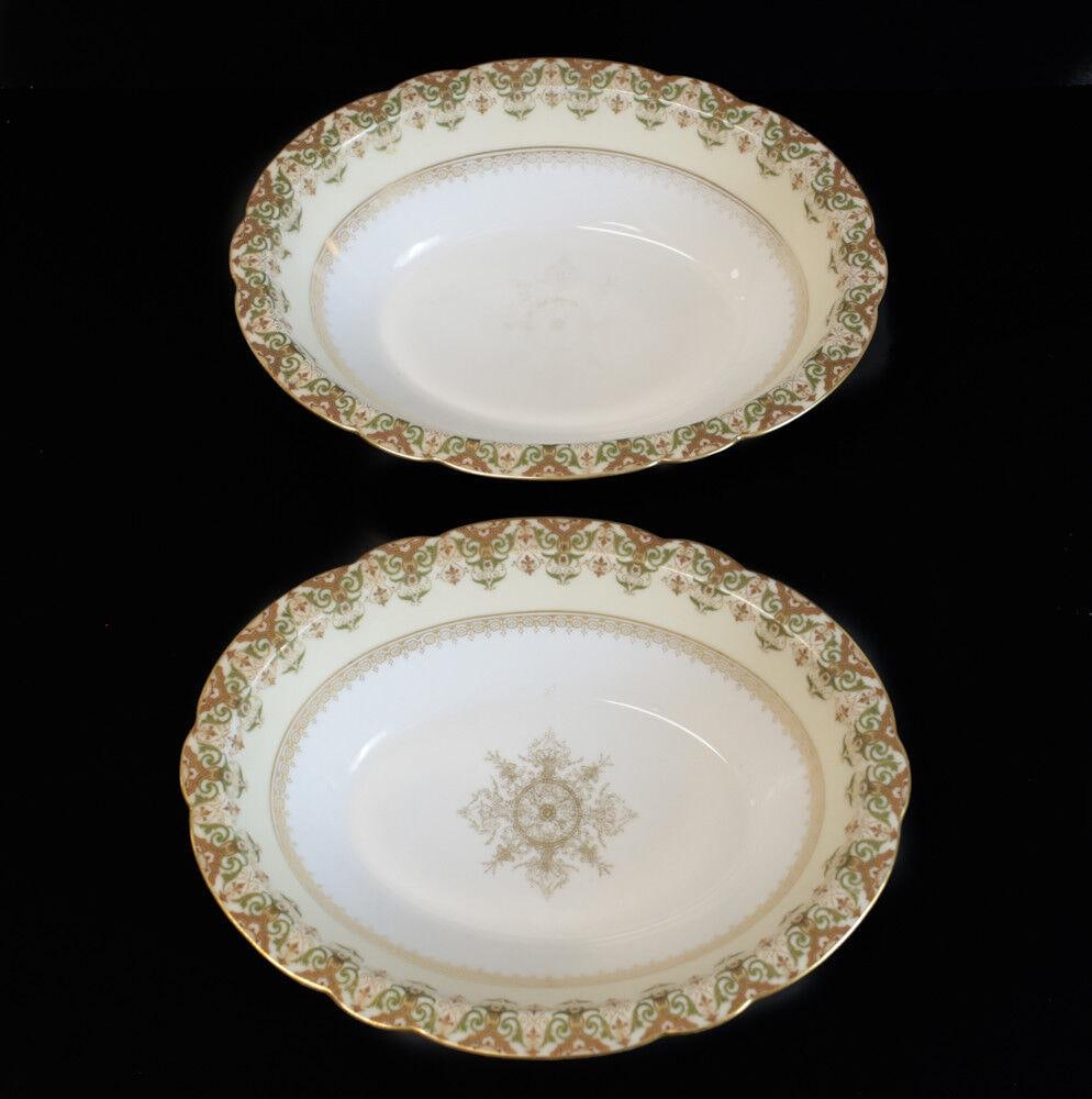 Pair Limoges France for F. Schultze & Co. Vegetable Bowls, circa 1900 (1 of 3)