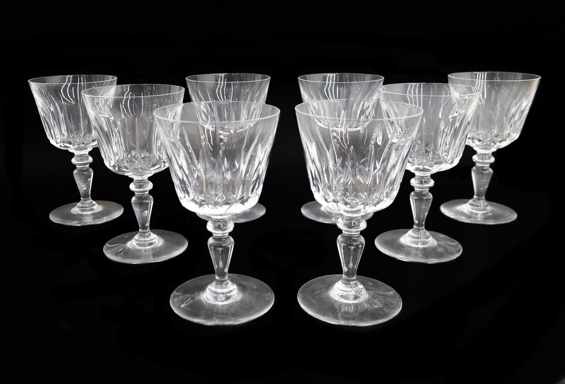 8 Baccarat France Water Goblets in Ile Rousse Signed (1 of 5)