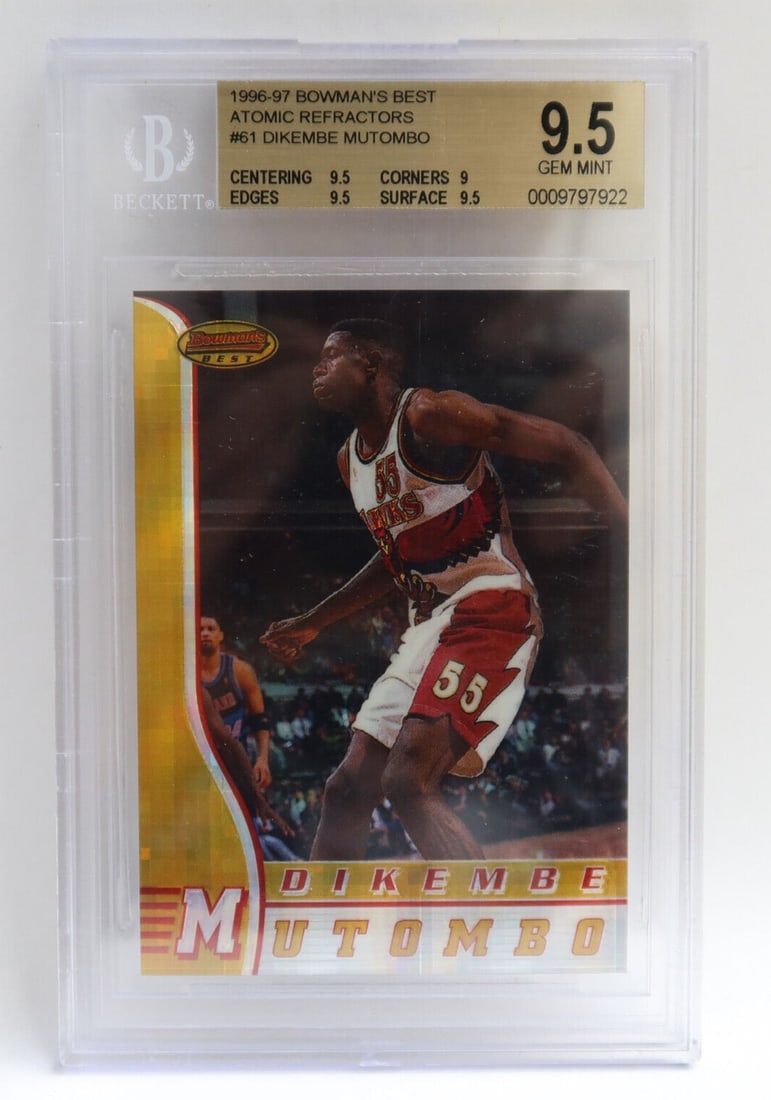 1996-97 Bowman Best Dikembe Mutombo Atomic Refractor Atlanta Hawks 9.5 Gem Mint (1 of 7)