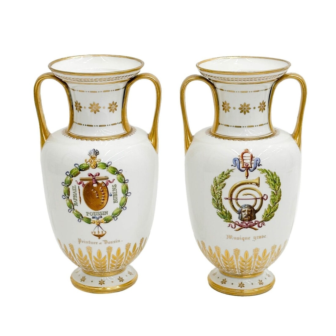 Pair Manufacture de Sevres Porcelain Vases Carafe Etrusque the Arts 1839 (1 of 13)