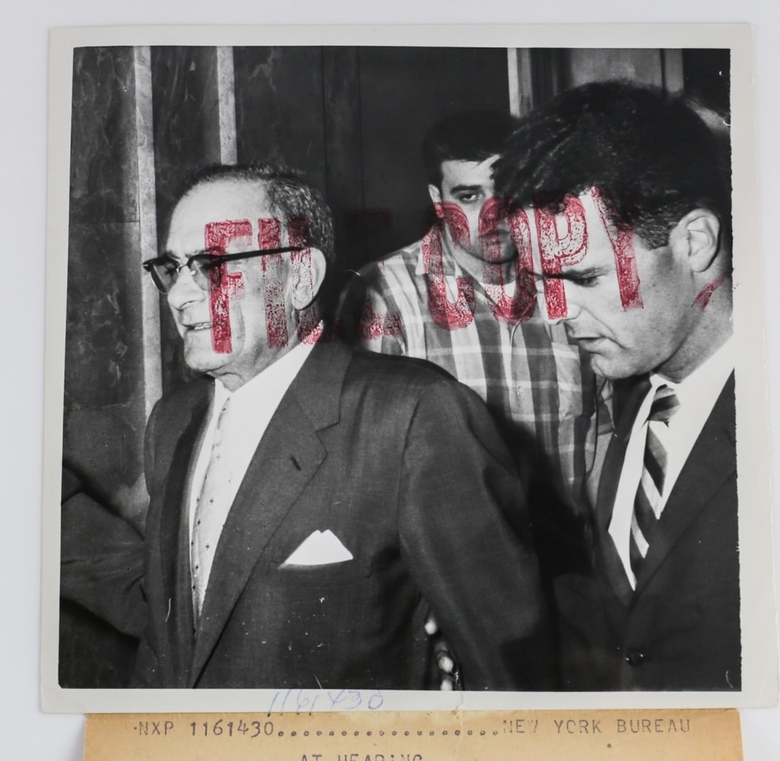 United Press Int'l Photograph 1958 Gangster Mob Vito Genovese: Vito Genovese United Press Int'l Photograph 1958; Gangster Mobster Mafia Murder Inc Organized Crime Memorabilia. Attached "slug" notation, in part, reads, 'New York Bureau…A federal agent escorts Vi