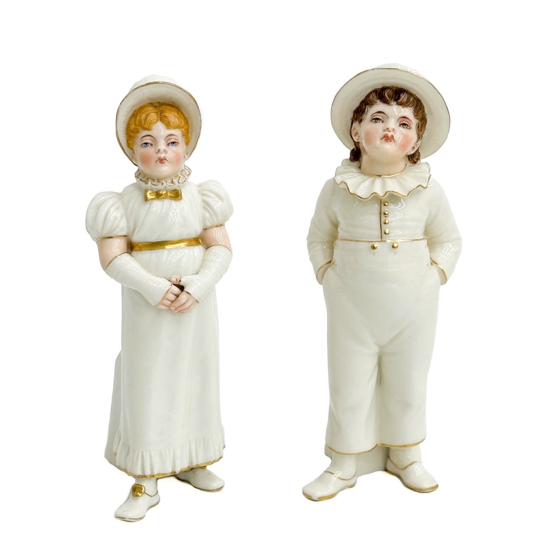 Pair Royal Worcester Porcelain Boy & Girl Sugar Sifter Figurines Hadley #800 (1 of 12)