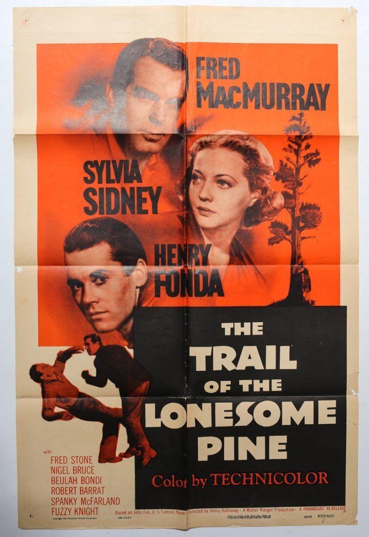 Movie Poster 'The Trail of the Lonesome Pine' 1 Sheet 1936 1955 Rerelease (1 of 3)