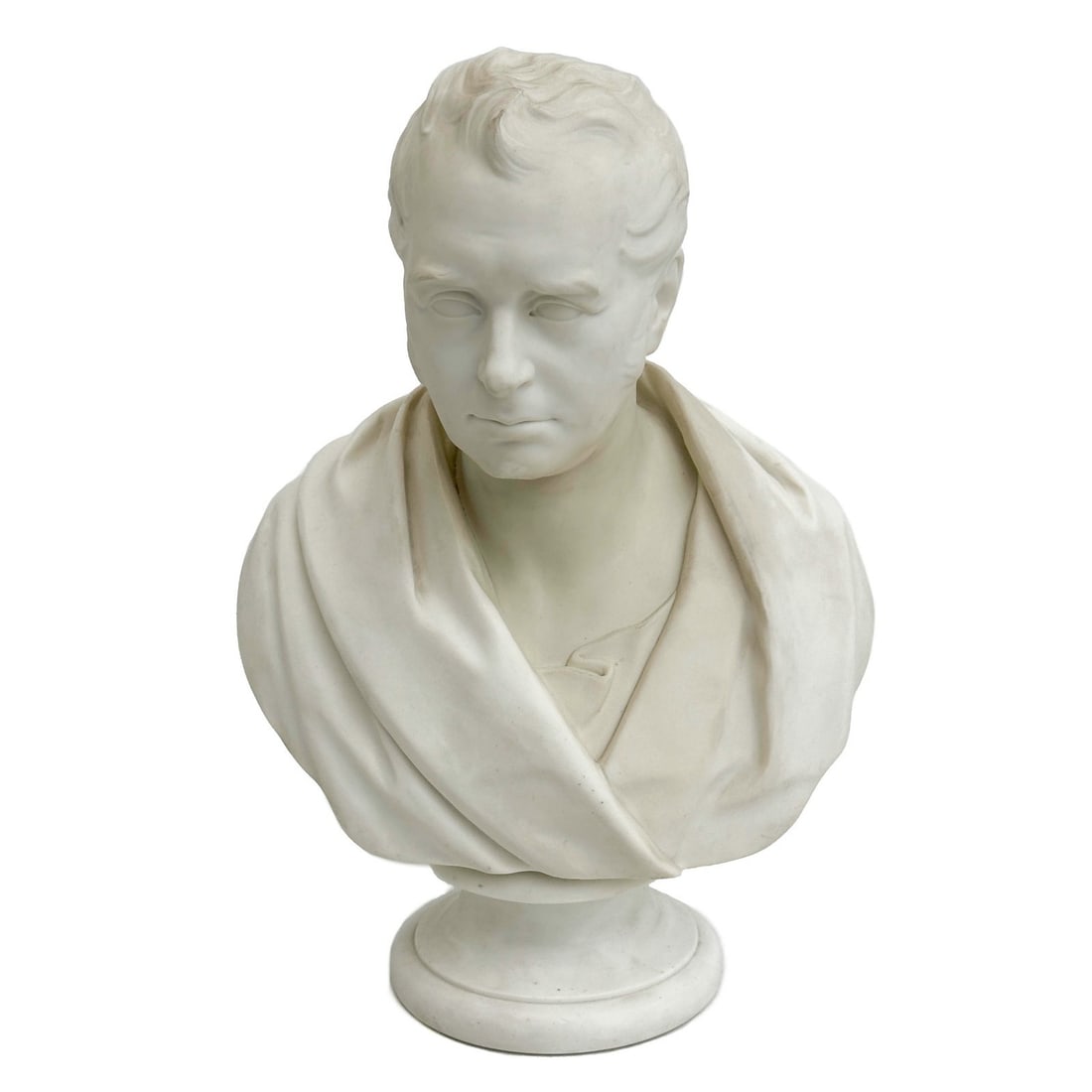 Wedgwood England Bisque Porcelain Bust of George Stephenson Wyon 19th cen (1 of 9)