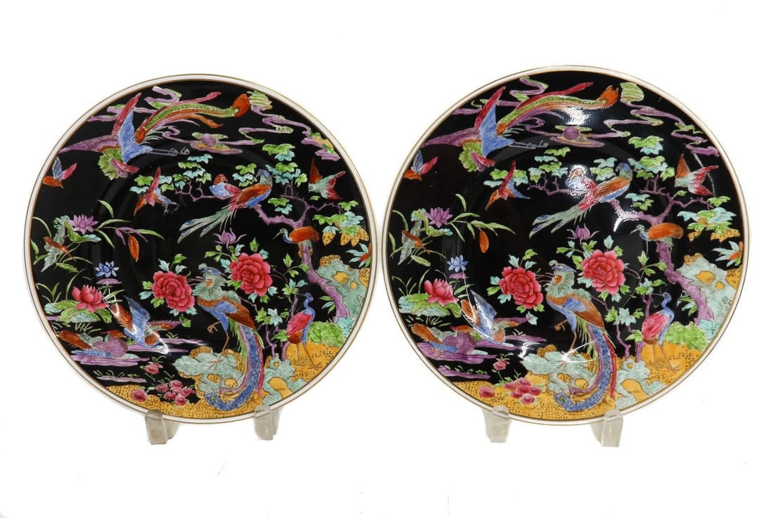 Pair Wedgwood Porcelain Argus Pheasant Bird Plates Daisy Makeig-Jones (1 of 9)