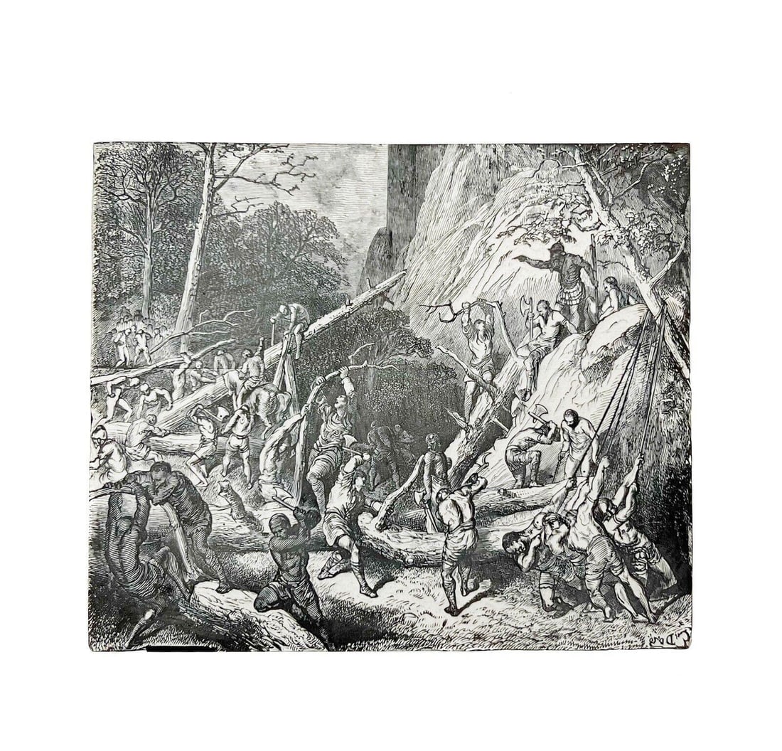 Gustave Dore Hand Engraved Wood Printing Block circa 1850 (1 of 6)