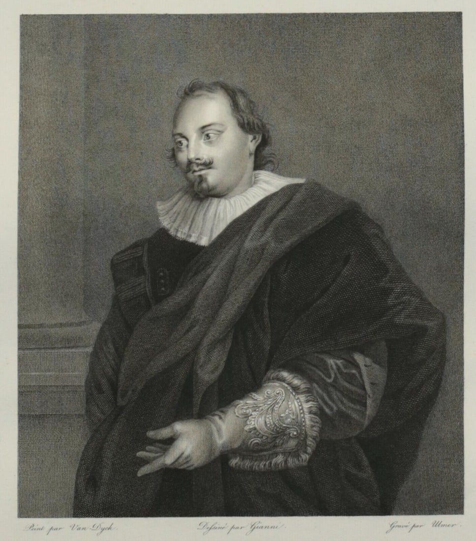 19th Century Engraving Portrait Peeter Steevens Anthony Van Dyck Giani Ulmer (1 of 4)