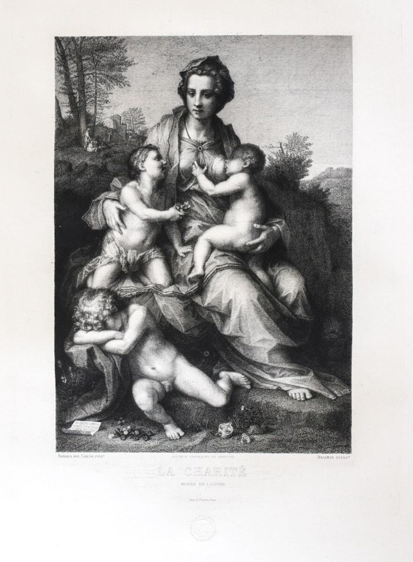 After Andrea Del Sarto (Florence, 1486 - 1530) Engraving Charity La Charite (1 of 1)