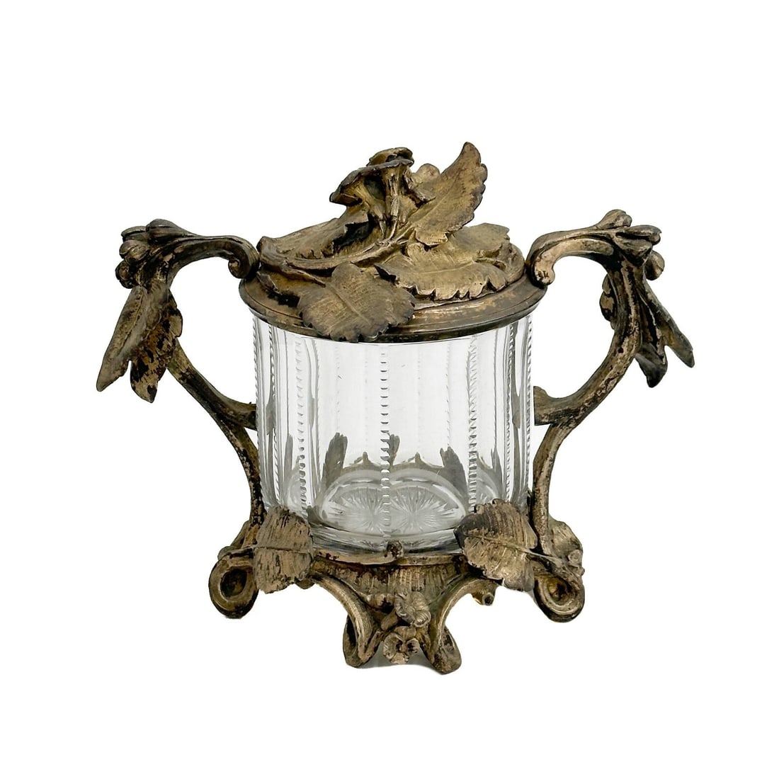 French Gilt Bronze Mounted Glass Cigar Humidor Jar early 20th century (1 of 5)