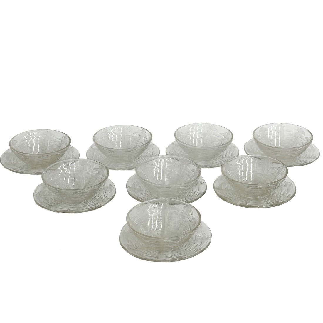 8 Rene Lalique & VDA Lalique Small Glass Bowls & Underplates Pissenlit Dandelion (1 of 13)