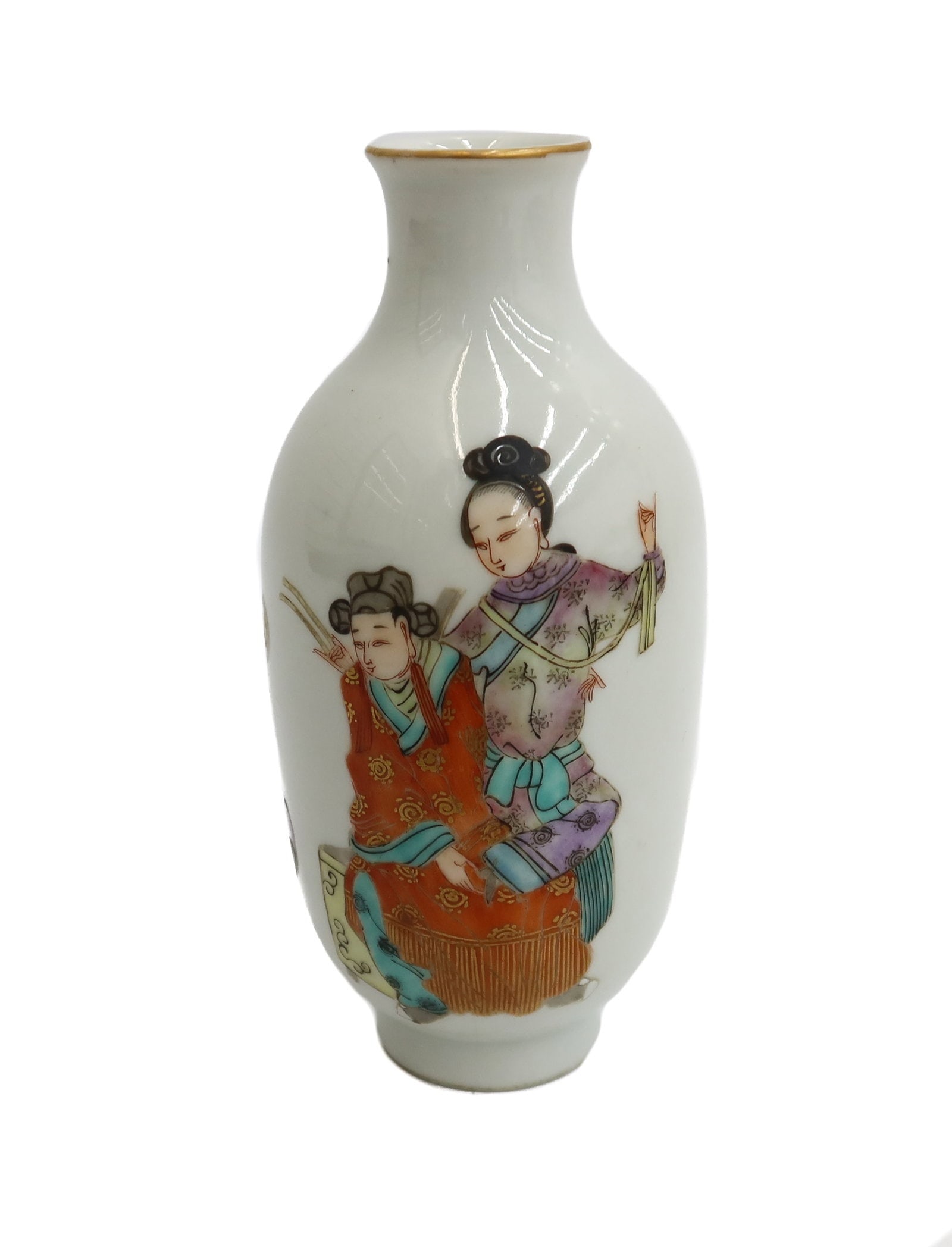 Chinese Porcelain Famille Rose Figurine Vase Late Qing Dynasty (1 of 7)