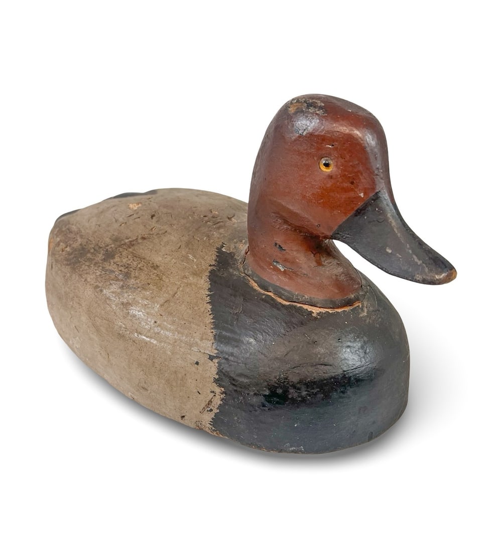 Vintage hand carved wooden duck decoy Redhead (1 of 9)