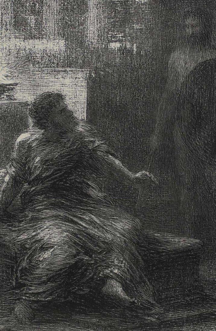 Henri Fantin Latour (French 1836-1904) Lithograph Apparition de Hector (1 of 3)