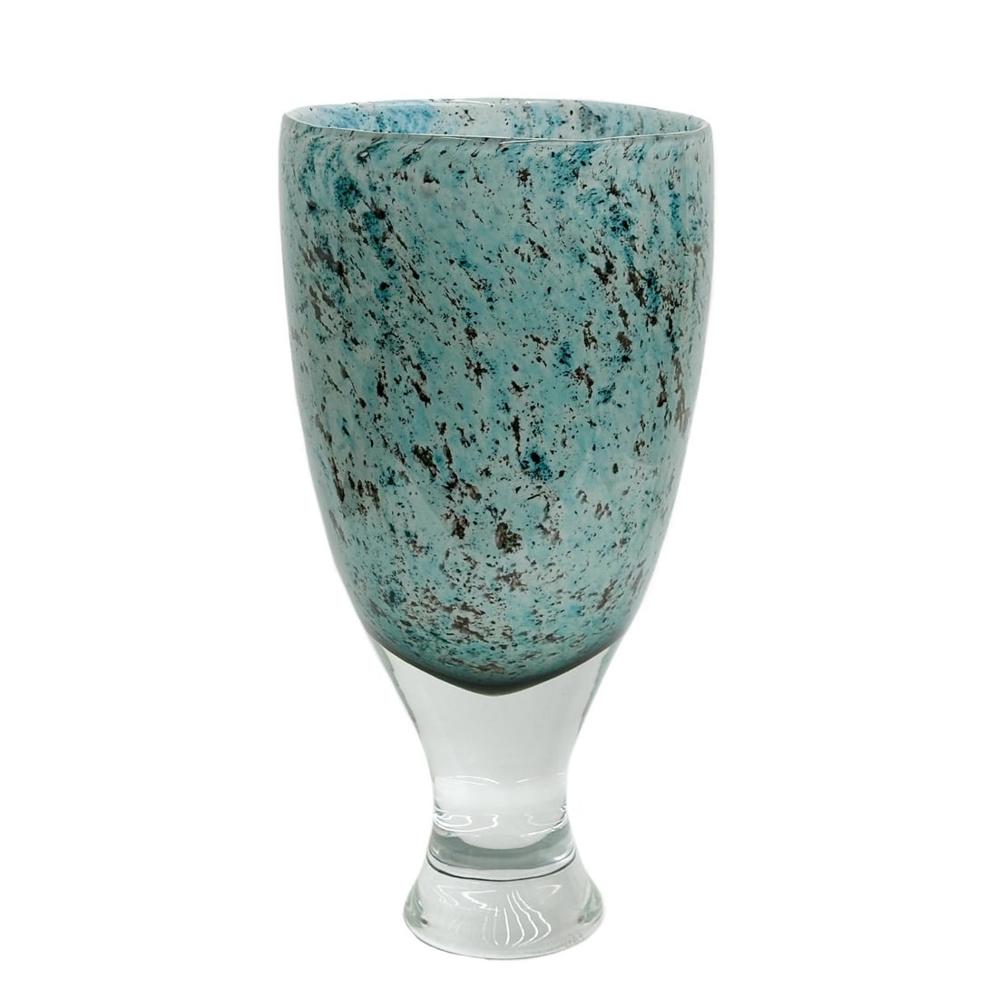 Venini Murano Sommersi Rame Series Large 19in Art Glass Vase 2009: Venini Murano Sommersi Rame Series Art Glass Vase. Mottled blue decoration to the body, underside marked Venini 2009/7 Weight: Approx. 31 lb Measurements: approx. 9.5 inches diameter x 19 inches tall 