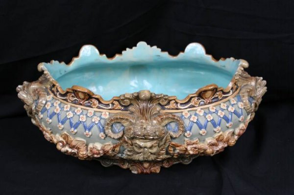 COLOSASAL WILHELM SCHILLER SONS MAJOLICA CENTER B