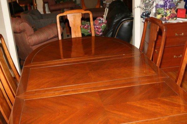 ETHAN ALLEN FORMAL SOLID DINING ROOM TABLE W 8 CH - 4