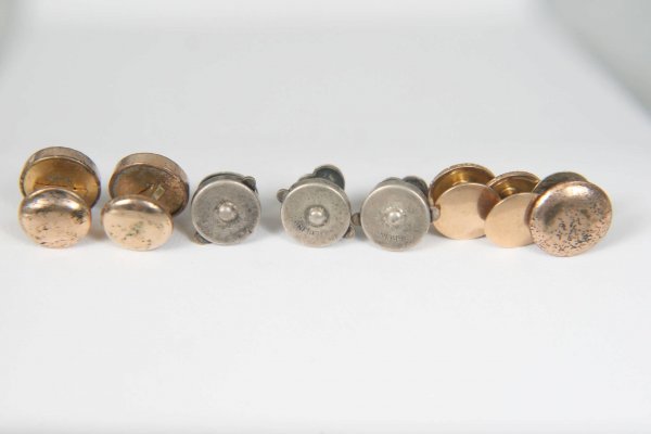 VICTORIAN LOT OF 8 SHIRT STUDS 14K AND STERLING - 6