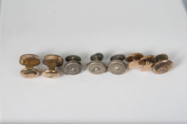 VICTORIAN LOT OF 8 SHIRT STUDS 14K AND STERLING - 7