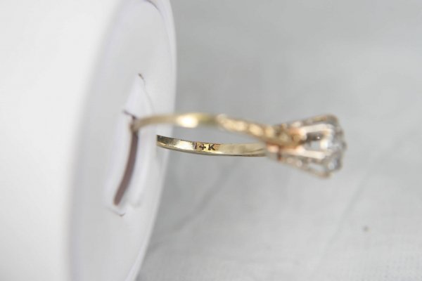 ART DECO HIGH SET DIAMOND ARRAY 14K YELLOW WHITE  - 5
