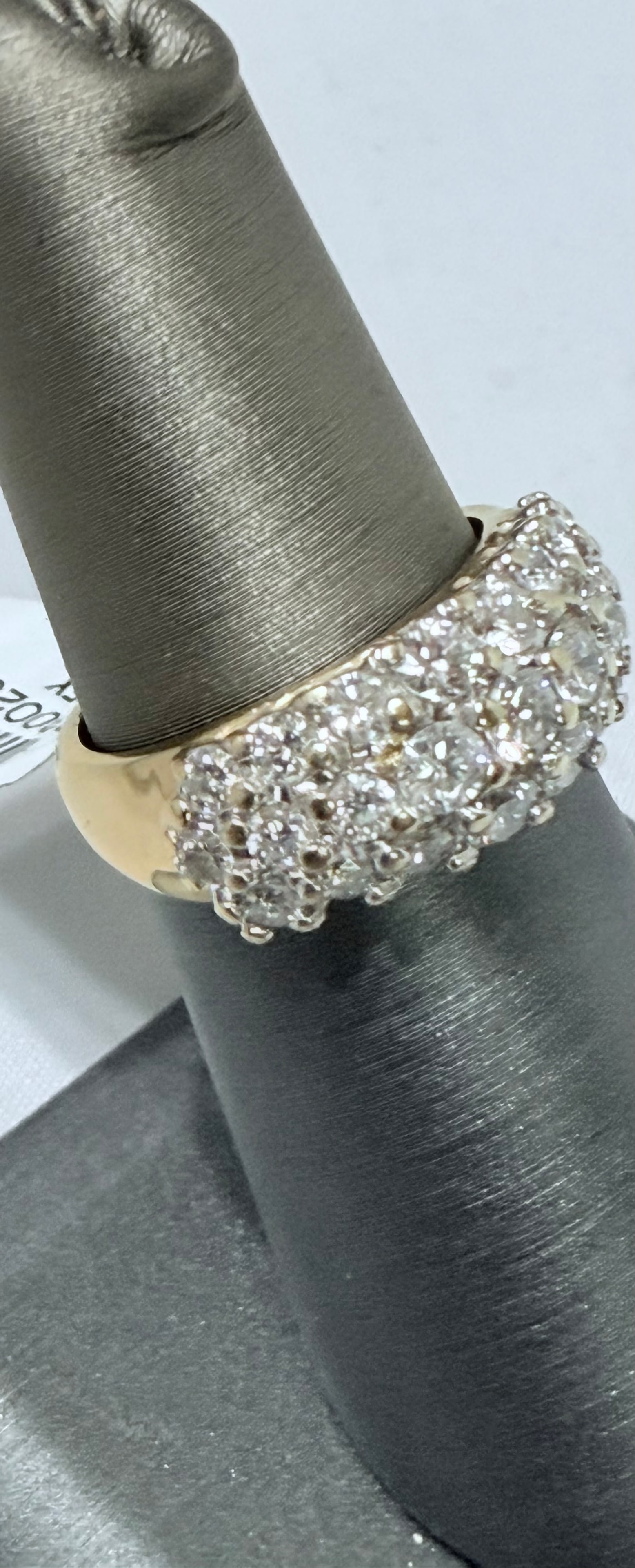 Golden Brilliance – 14K Yellow Gold Diamond Cluster Dome Ring Size 6: This radiant 14K yellow gold diamond cluster ring dazzles with timeless sophistication. A full dome of hand-set round brilliant-cut diamonds crowns the band, creating a bold yet elegant statement piec