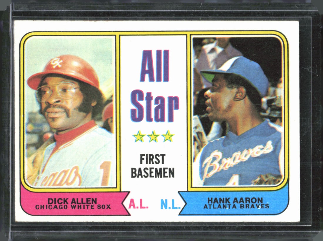 All Star First Baseman Hank Aaron & Dick Allen 1974 Topps #332 (1 of 2)